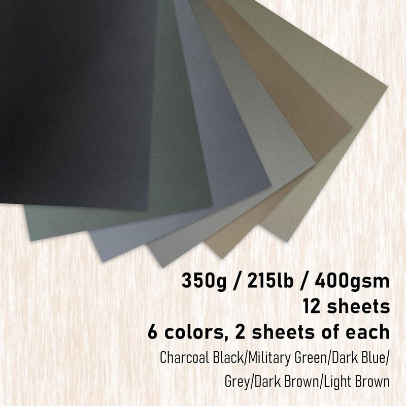 Patron Pastel Paper for Artists, Assorted Colors, 9x12 inches, (215lb/400gsm) 12 Sheets, Art Drawing Paper for Adults and Students - Image 3